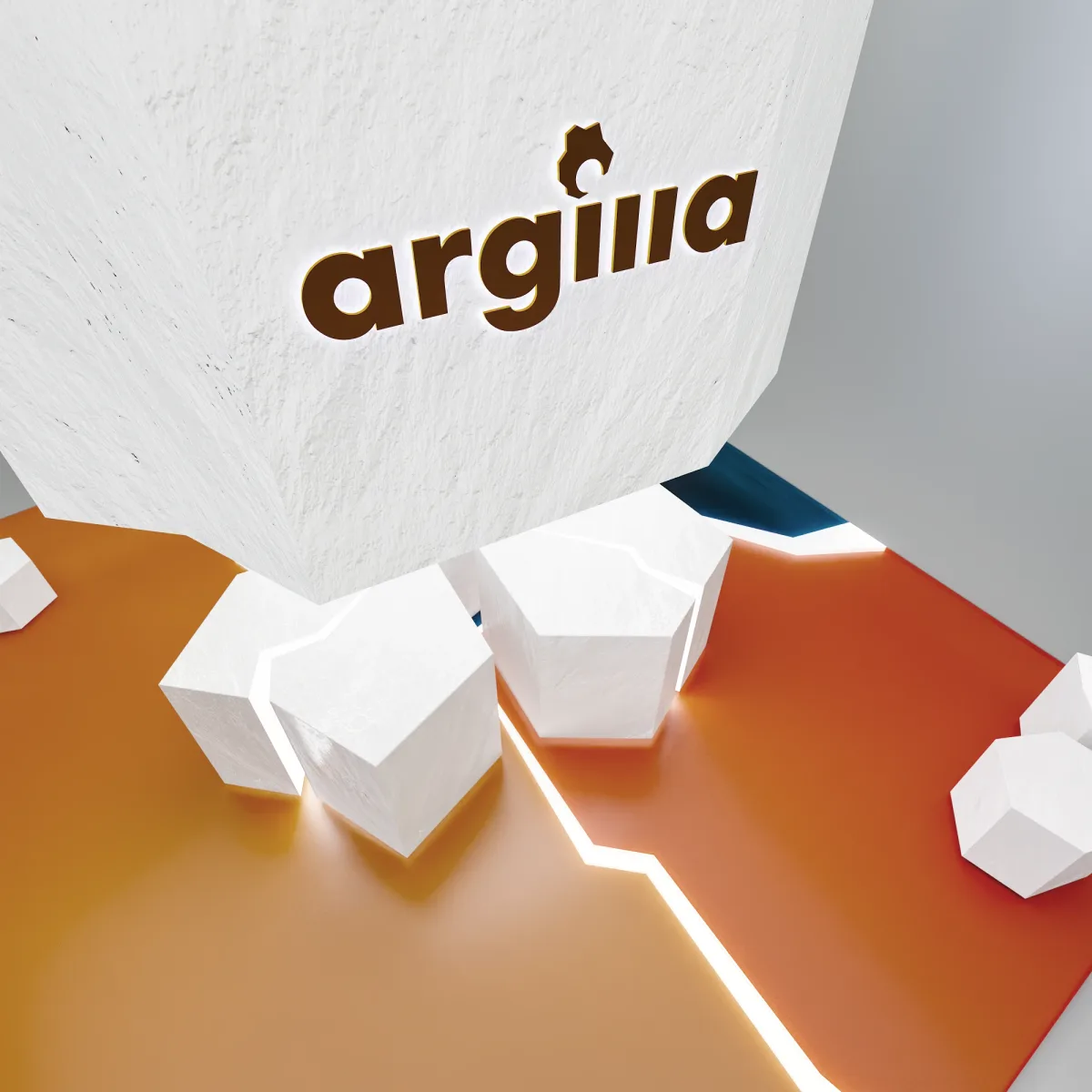 Stoisko Argilla — detal lady i podświetlenia